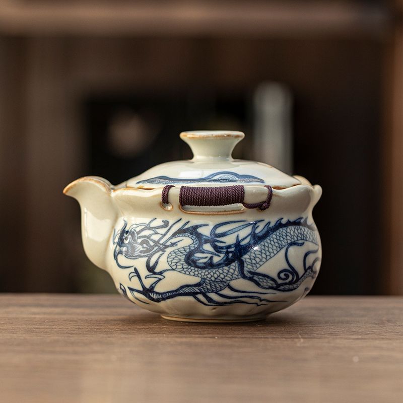 Ru Ware "Auspicious Dragon" Travel Tea Set