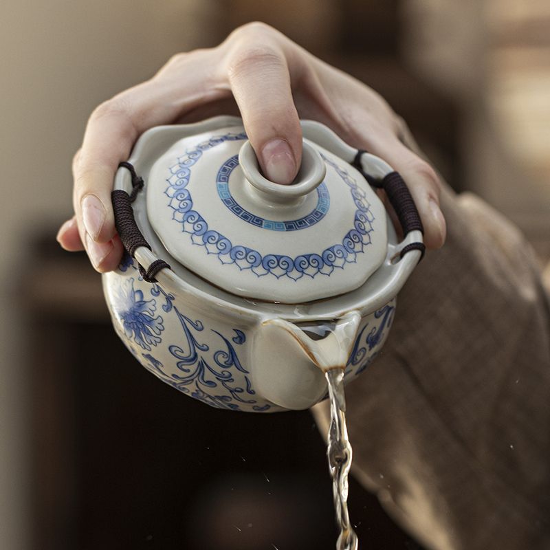 Ru Ware "Auspicious Dragon" Travel Tea Set